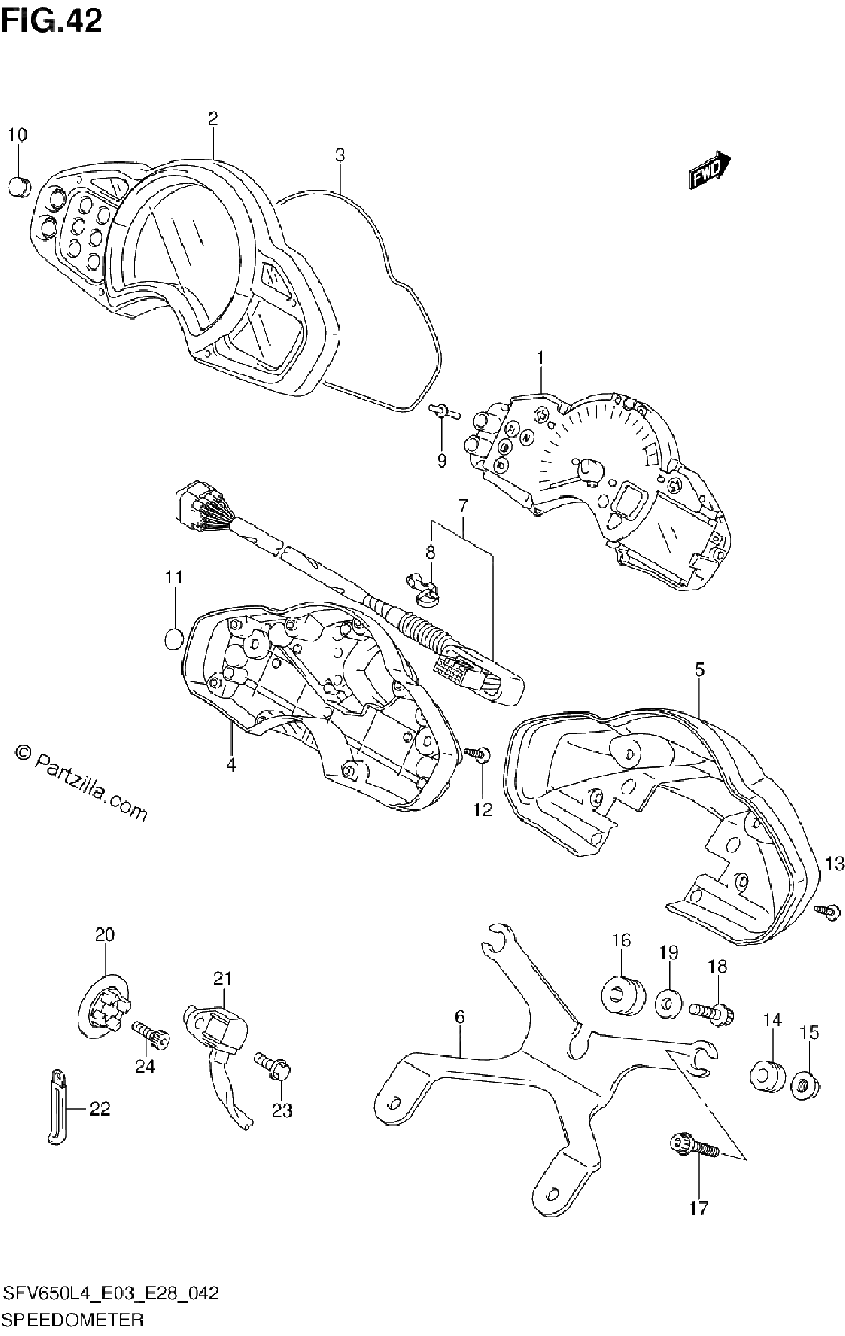 Diagrama de SPEEDOMETER SFV650AL4 E28