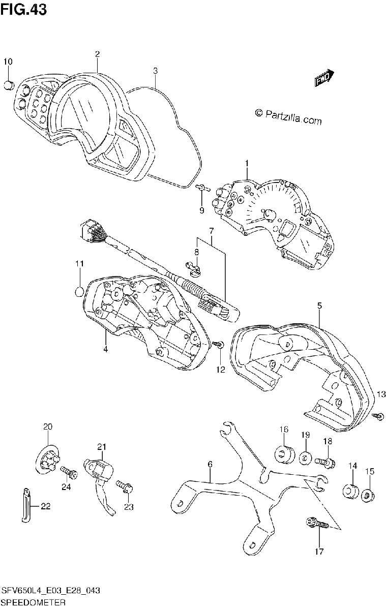 Diagrama de SPEEDOMETER SFV650AL4 E33