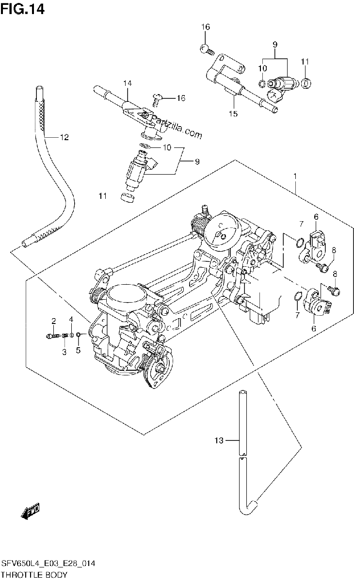 Diagrama de THROTTLE BODY SFV650AL4 E28