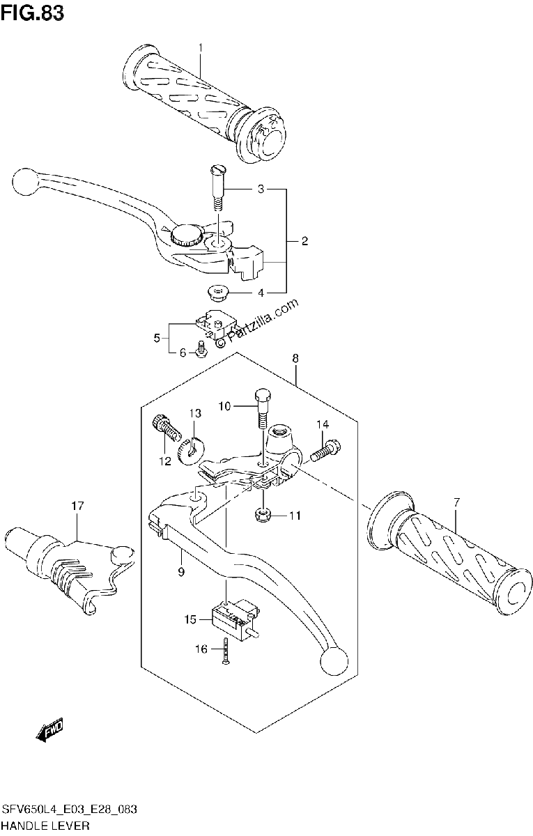 Diagrama de HANDLE LEVER