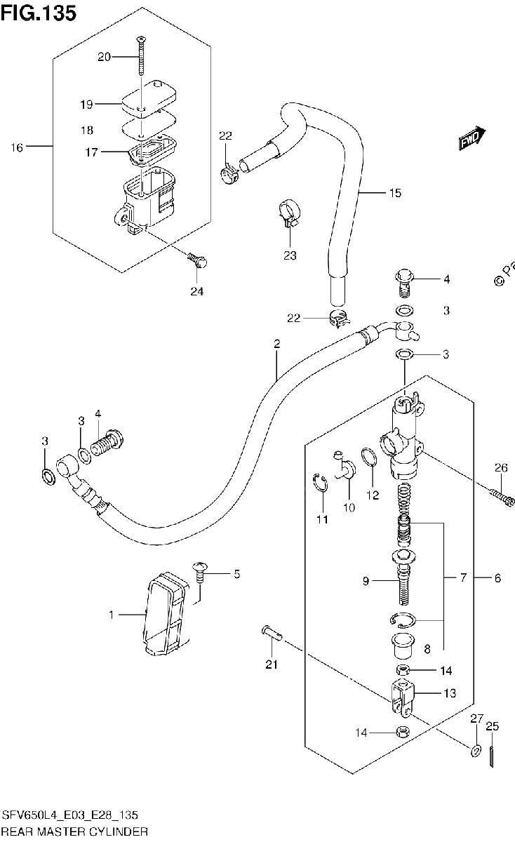 Diagrama de REAR MASTER CYLINDER SFV650L4 E03