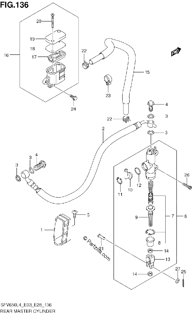 Diagrama de REAR MASTER CYLINDER SFV650L4 E28