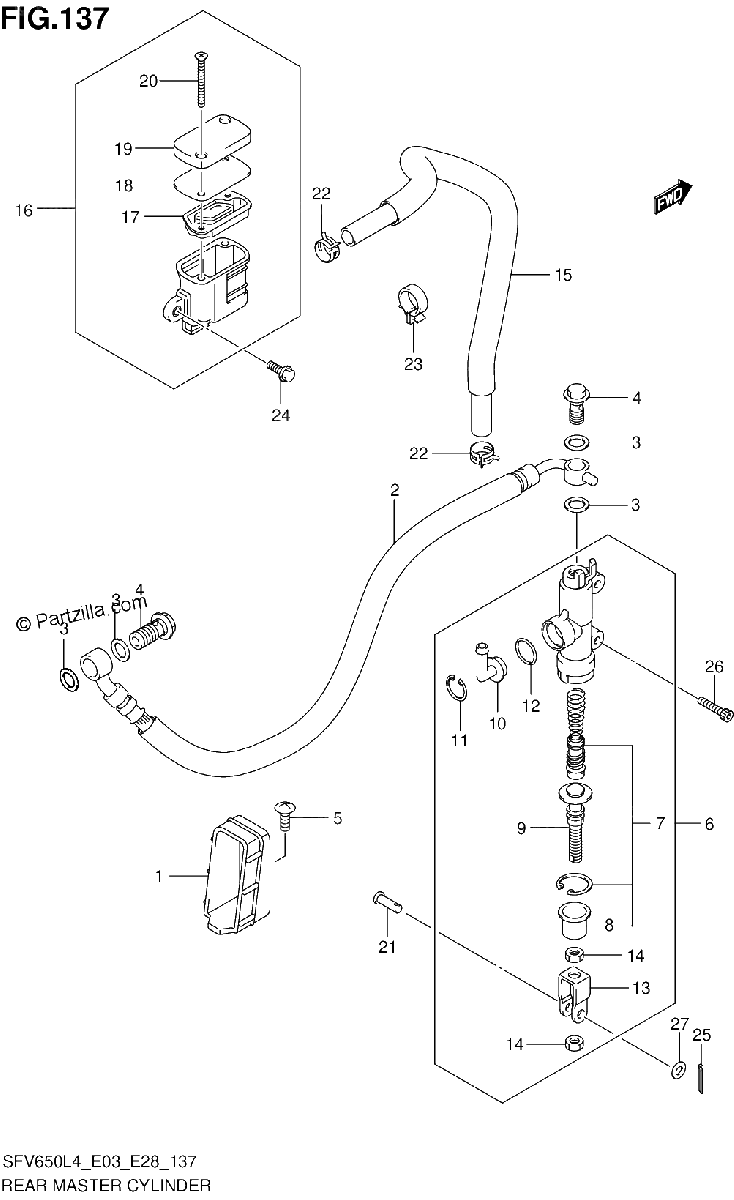 Diagrama de REAR MASTER CYLINDER SFV650L4 E33