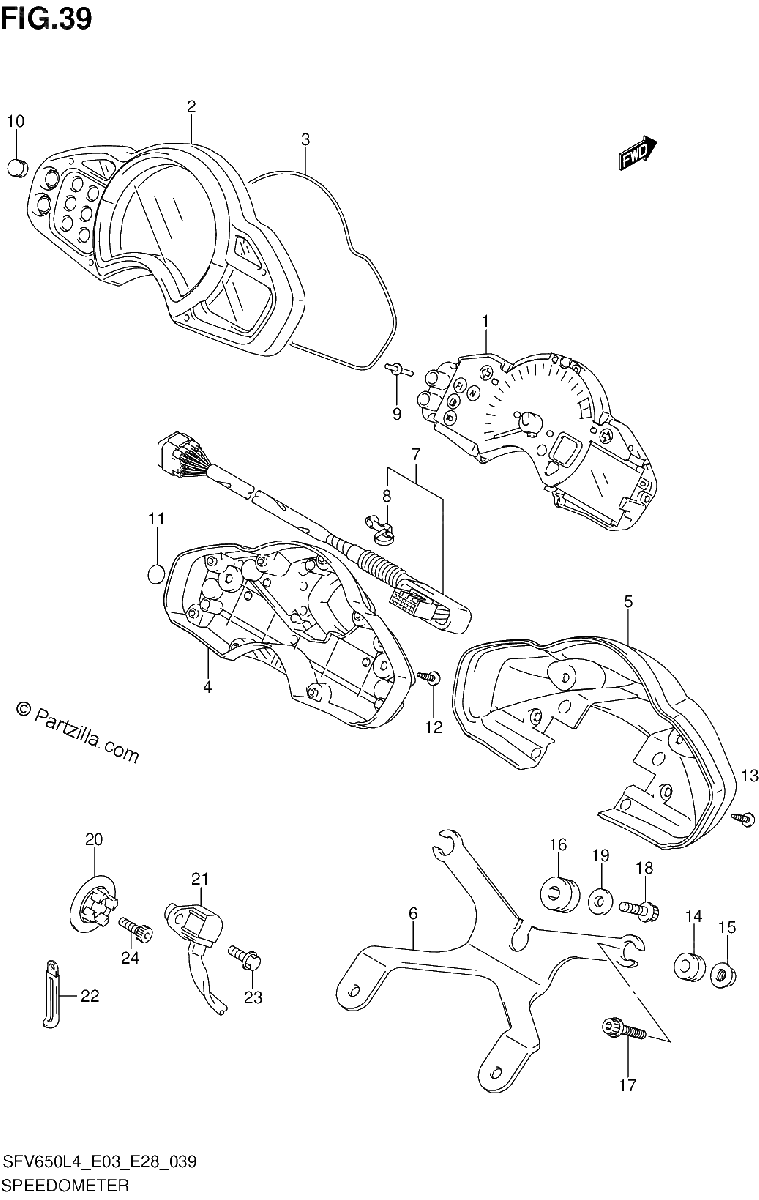 Diagrama de SPEEDOMETER SFV650L4 E03