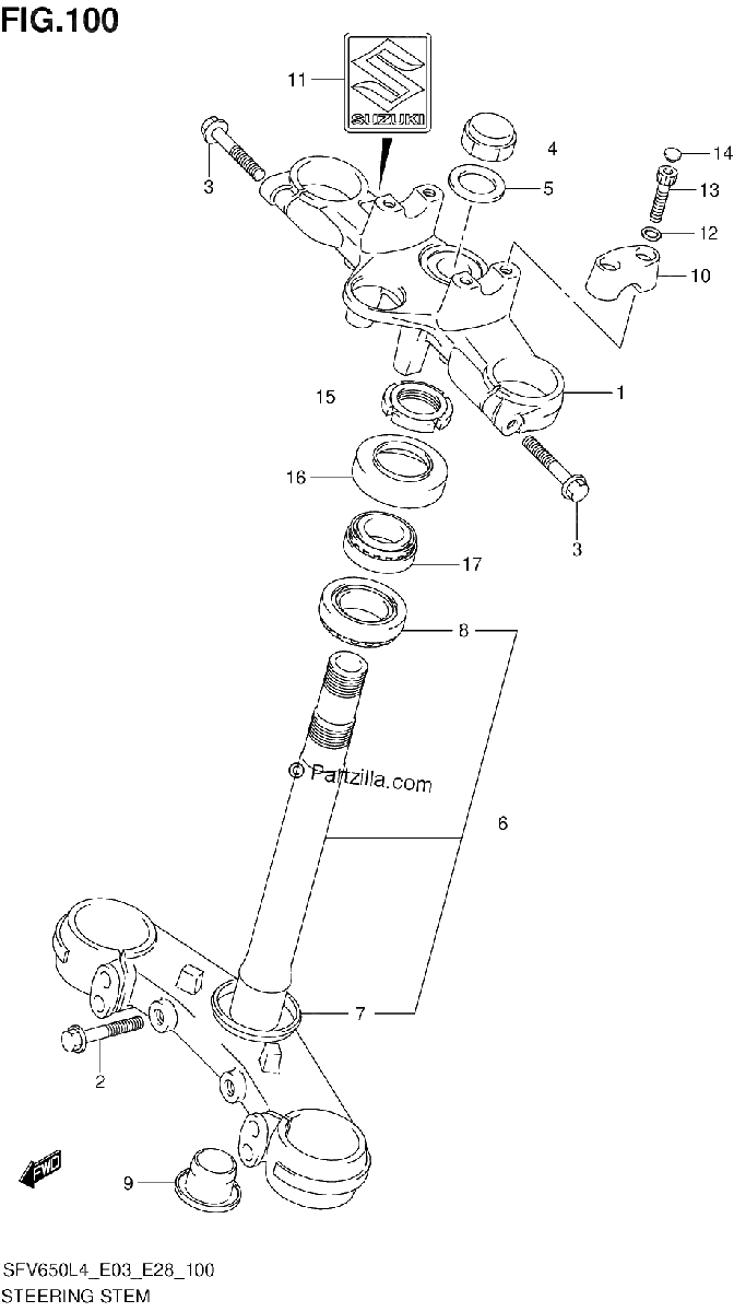 Diagrama de STEERING STEM