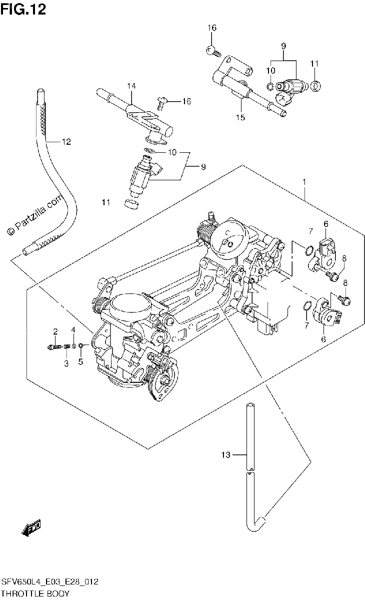 Diagrama de THROTTLE BODY SFV650L4 E28