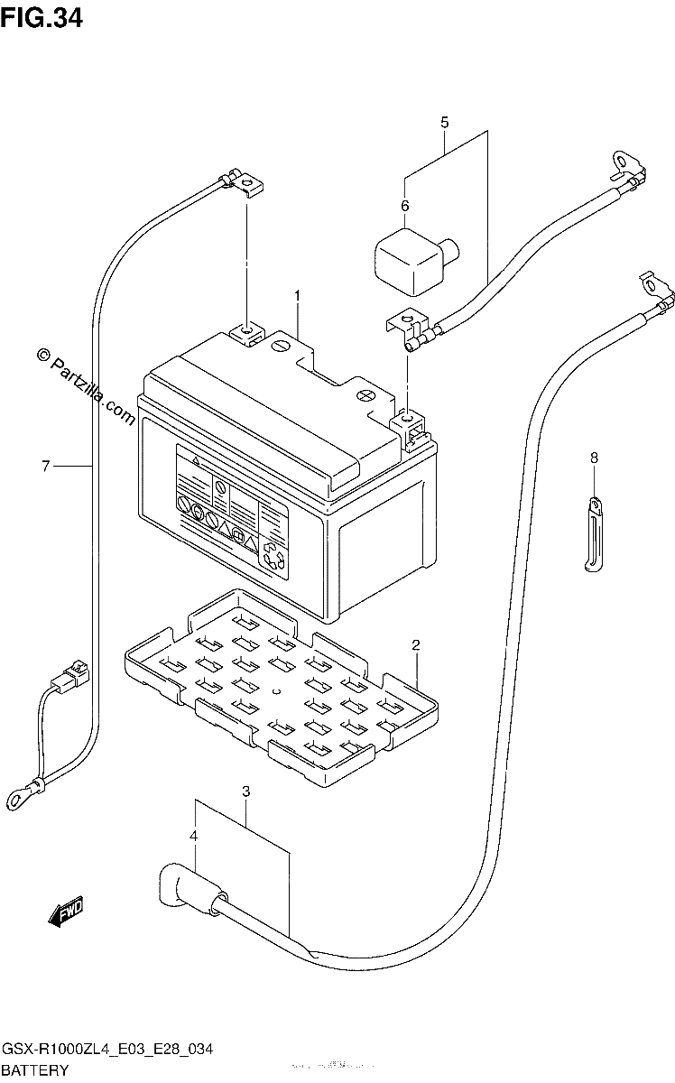 Diagrama de BATTERY GSX R1000ZL4 E03