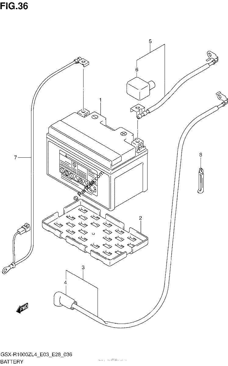 Diagrama de BATTERY GSX R1000ZL4 E33