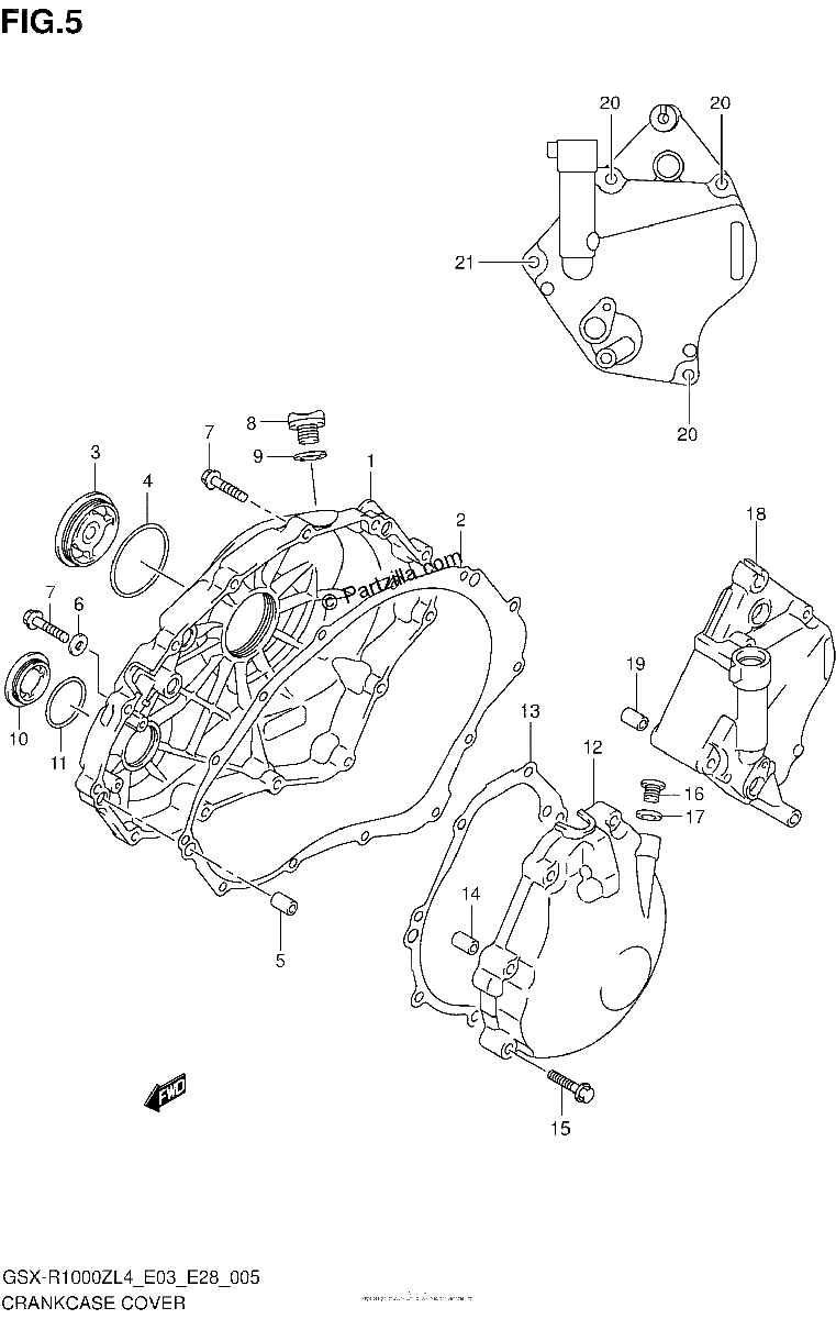 Diagrama de CRANKCASE COVER