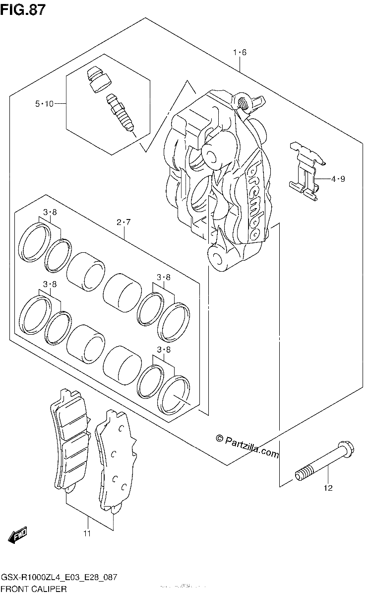 Diagrama de FRONT CALIPER