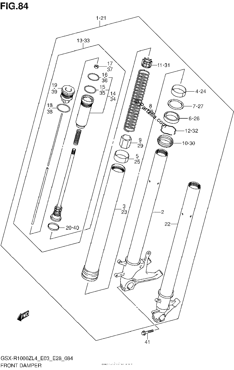 Diagrama de FRONT DAMPER