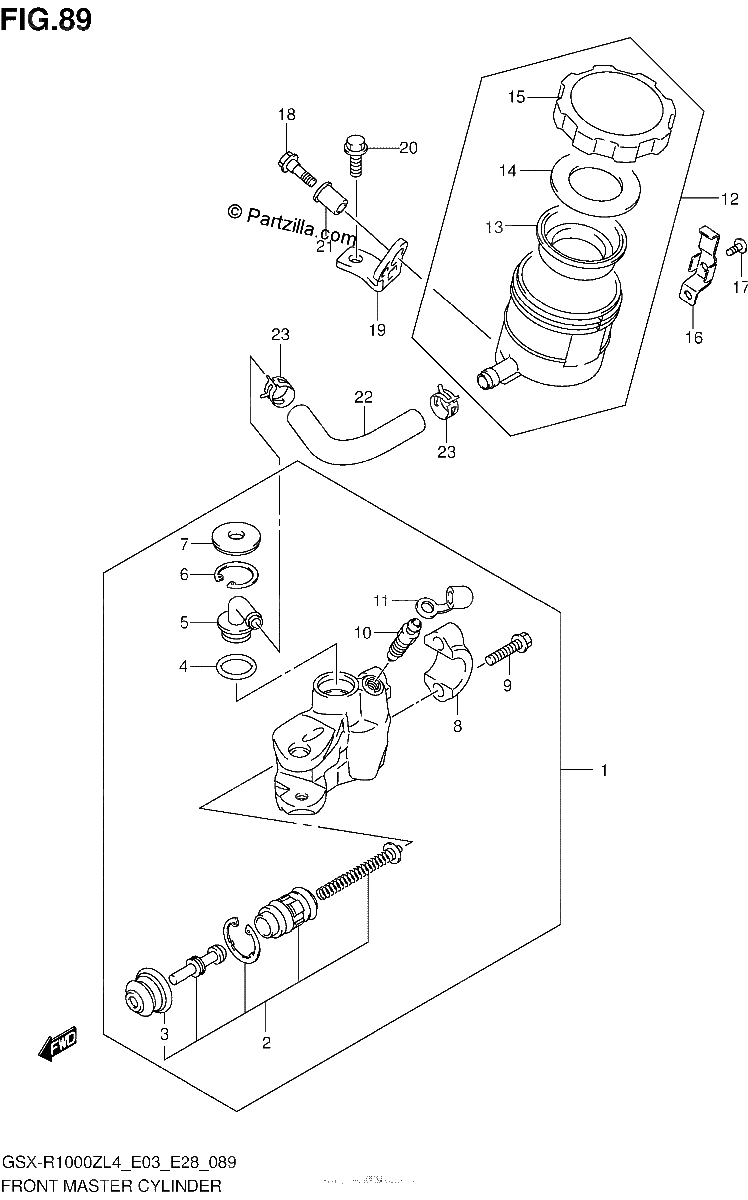 Diagrama de FRONT MASTER CYLINDER