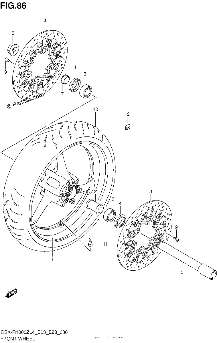 Diagrama de FRONT WHEEL