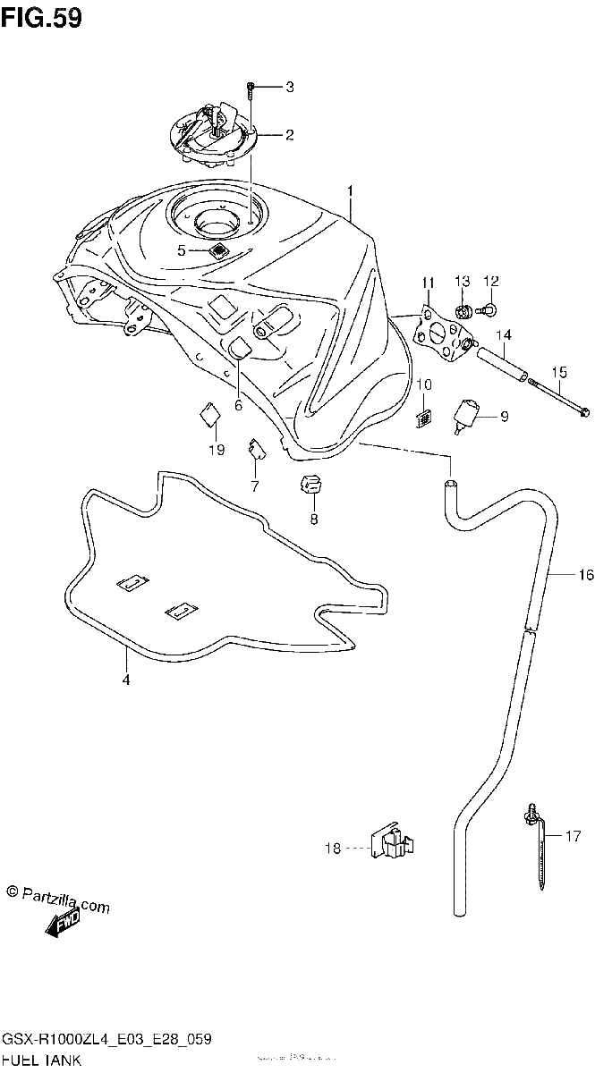Diagrama de FUEL TANK GSX R1000ZL4 E33