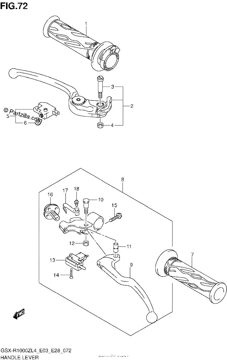 Diagrama de HANDLE LEVER