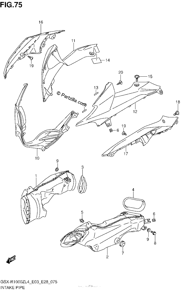 Diagrama de INTAKE PIPE