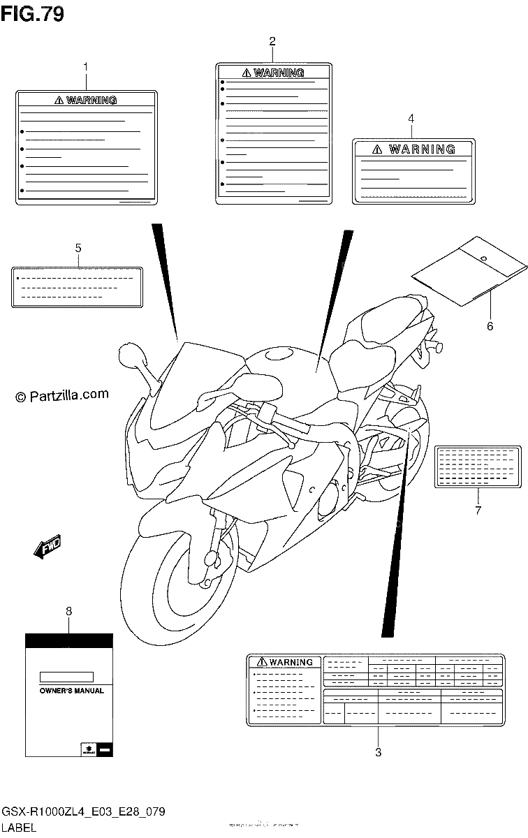 Diagrama de LABEL GSX R1000ZL4 E03