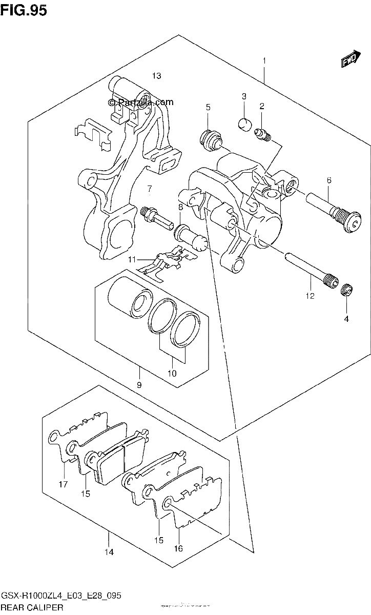 Diagrama de REAR CALIPER