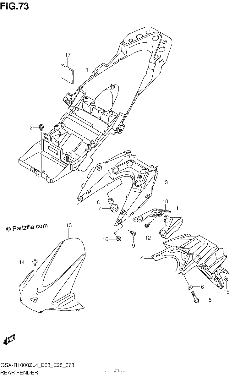 Diagrama de REAR FENDER