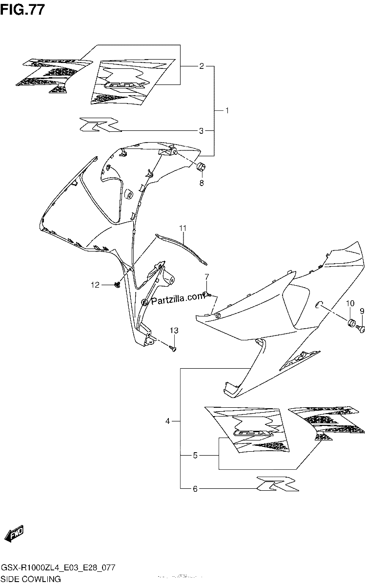 Diagrama de SIDE COWLING