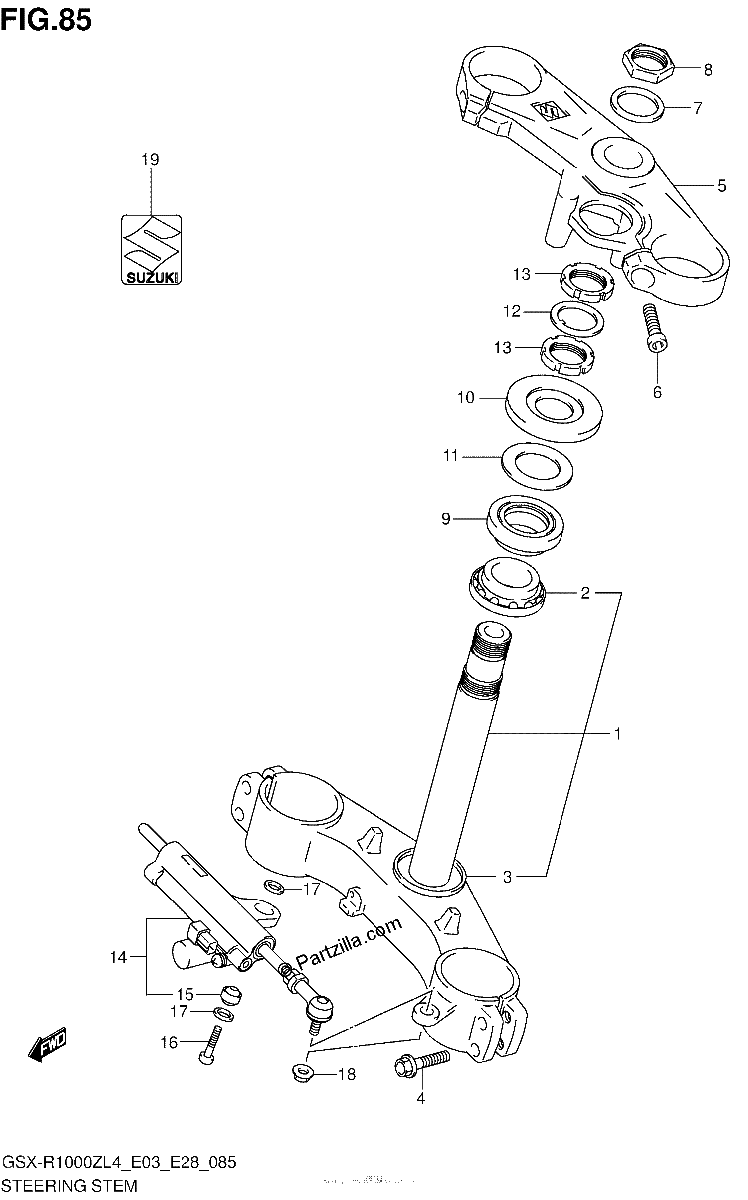 Diagrama de STEERING STEM
