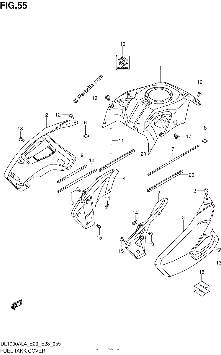 Diagrama de FUEL TANK COVER
