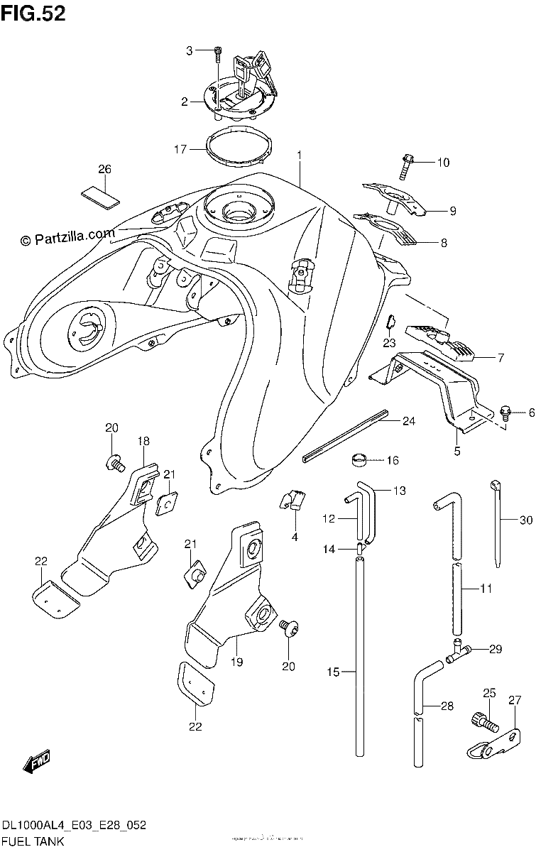 Diagrama de FUEL TANK DL1000AL4 E03
