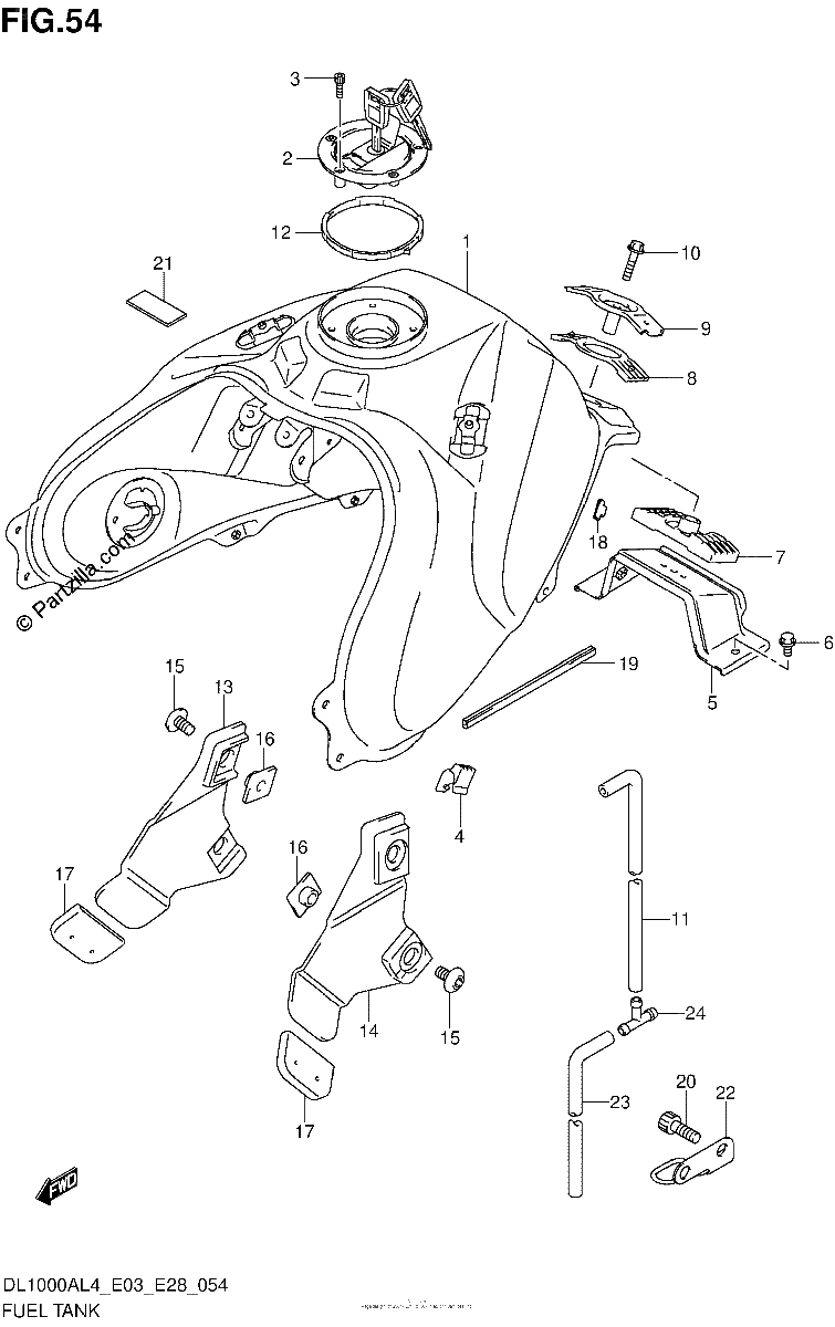 Diagrama de FUEL TANK DL1000AL4 E33