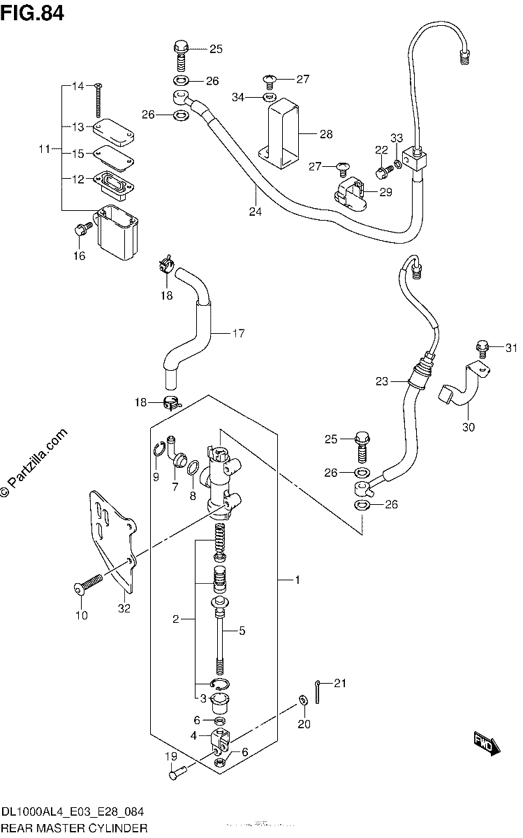 Diagrama de REAR MASTER CYLINDER