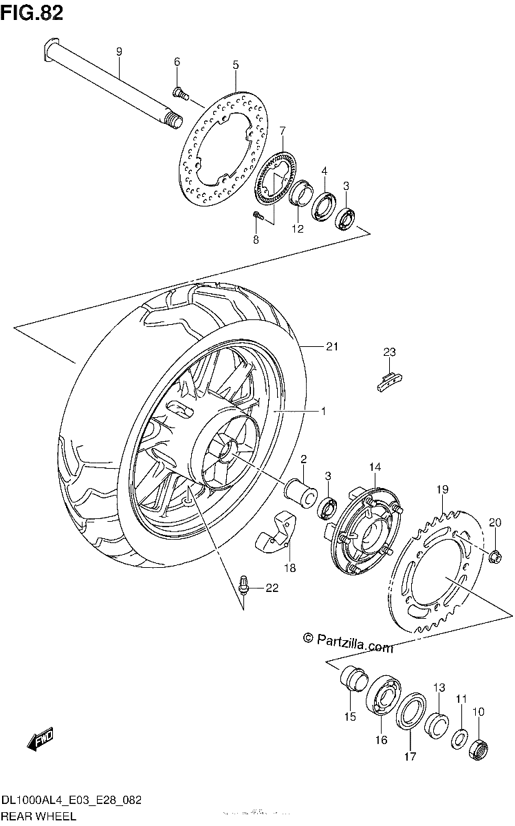 Diagrama de REAR WHEEL