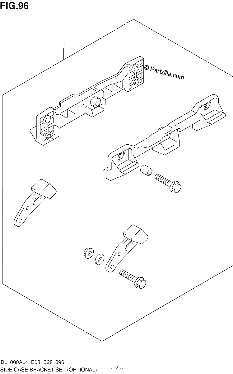 Diagrama de SIDE CASE BRACKET SET OPTIONAL