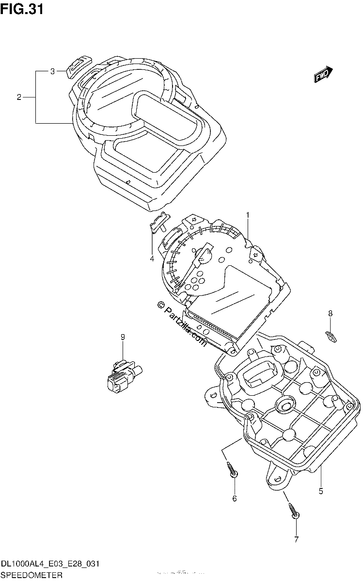 Diagrama de SPEEDOMETER DL1000AL4 E28