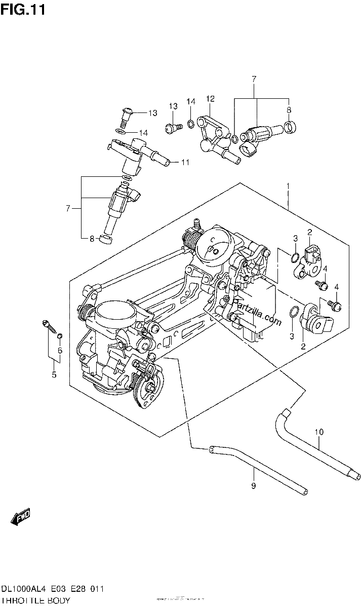 Diagrama de THROTTLE BODY DL1000AL4 E03