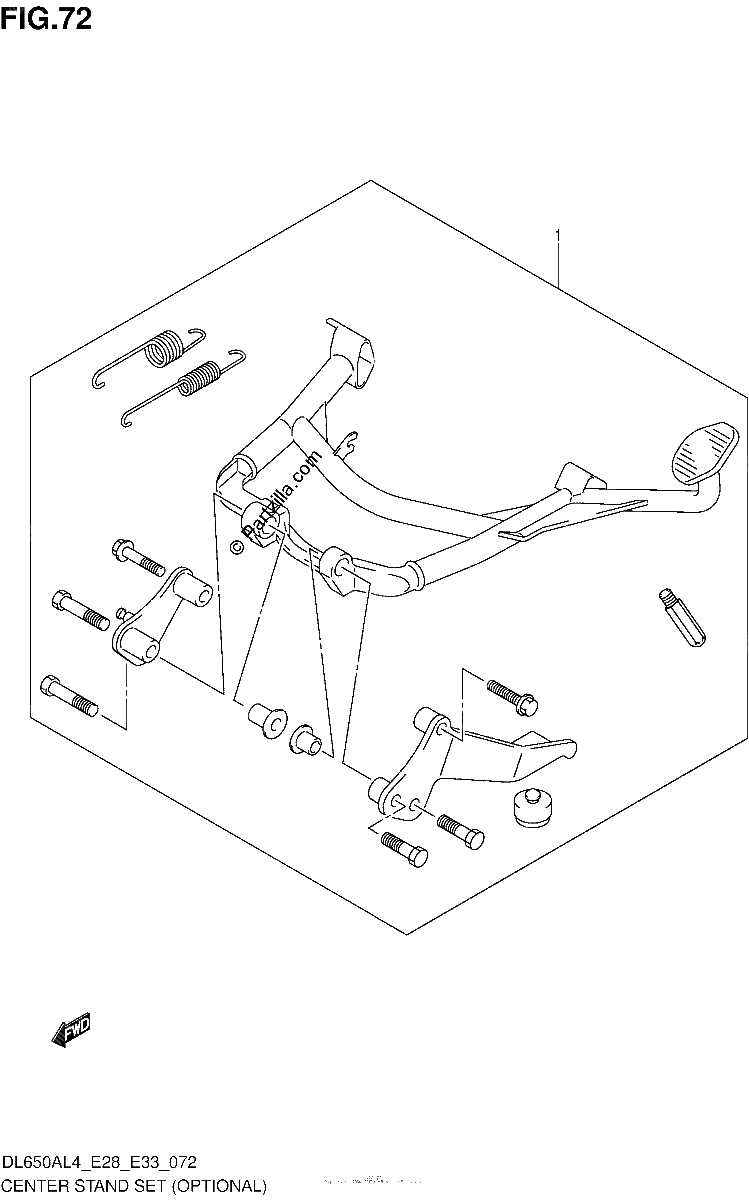 Diagrama de CENTER STAND SET OPTIONAL
