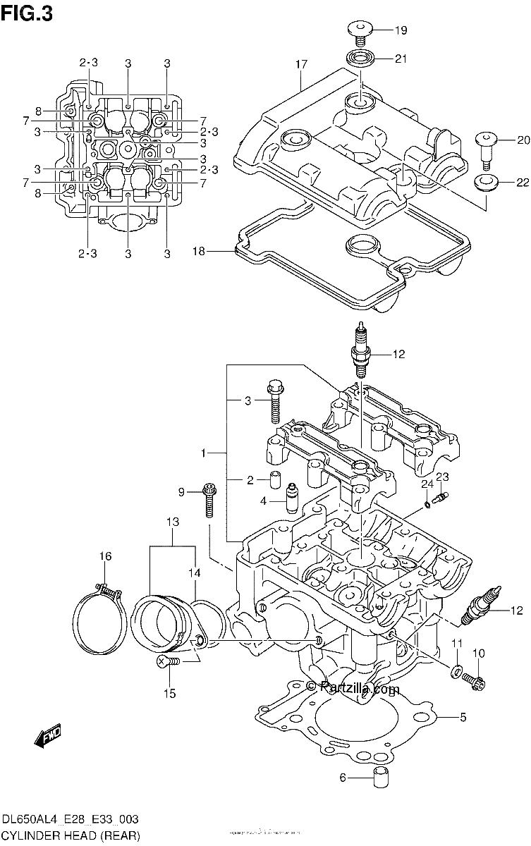 Diagrama de CYLINDER HEAD REAR