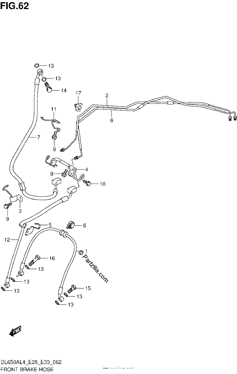 Diagrama de FRONT BRAKE HOSE