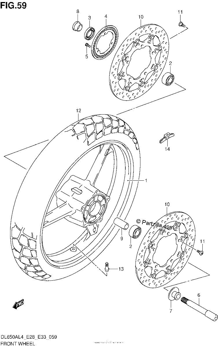 Diagrama de FRONT WHEEL