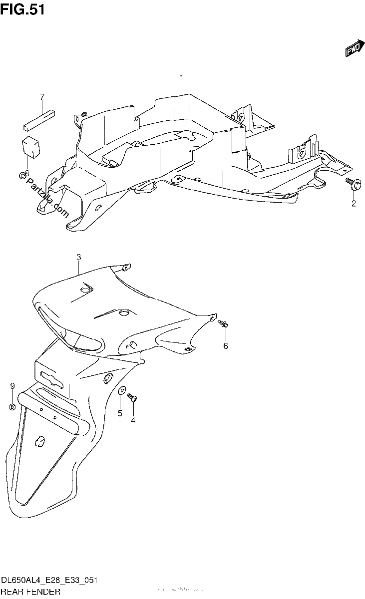 Diagrama de REAR FENDER