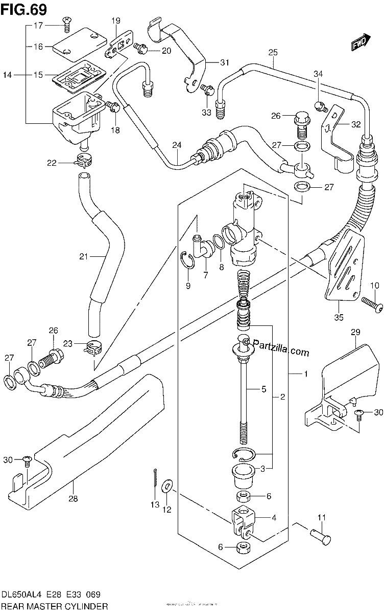 Diagrama de REAR MASTER CYLINDER