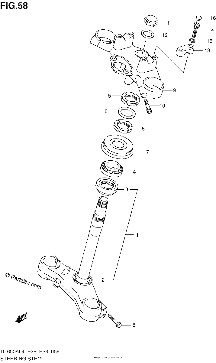 Diagrama de STEERING STEM