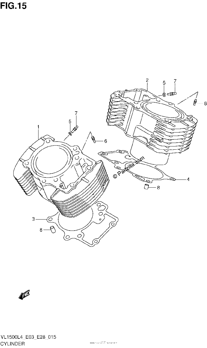 Diagrama de CYLINDER VL1500L4 E28