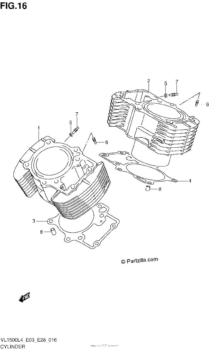 Diagrama de CYLINDER VL1500L4 E33