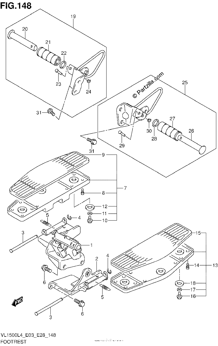 Diagrama de FOOTREST VL1500L4 E33