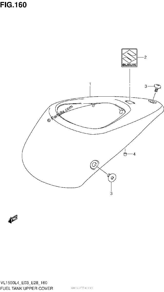 Diagrama de FUEL TANK UPPER COVER VL1500L4 E33