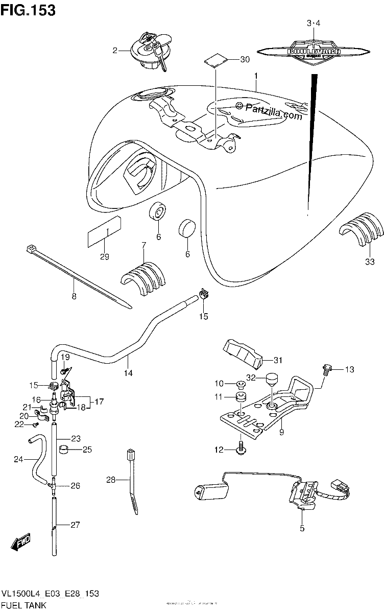 Diagrama de FUEL TANK VL1500L4 E28
