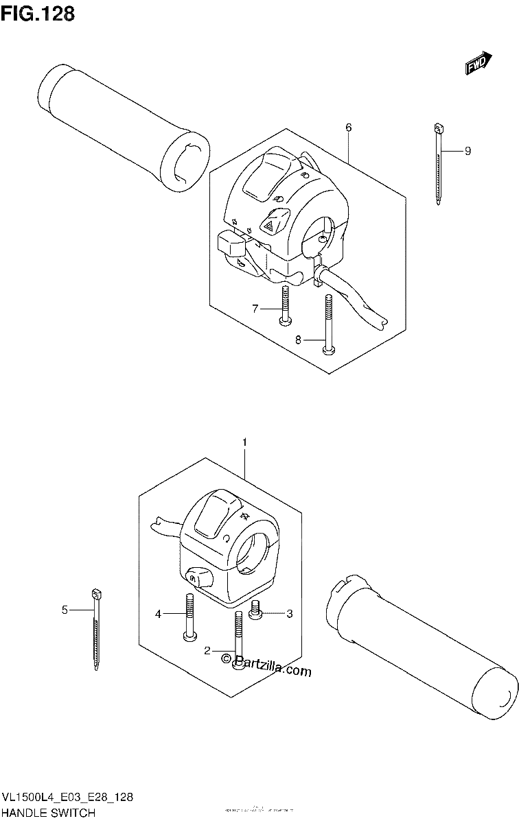 Diagrama de HANDLE SWITCH VL1500L4 E33