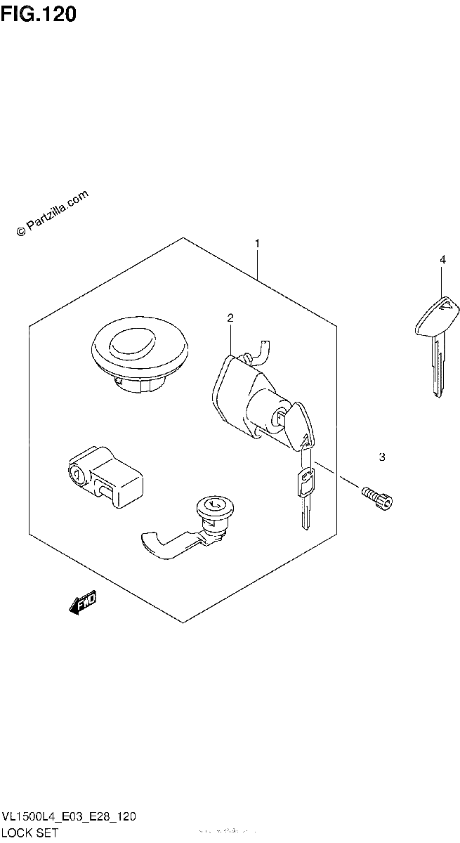 Diagrama de LOCK SET VL1500L4 E03