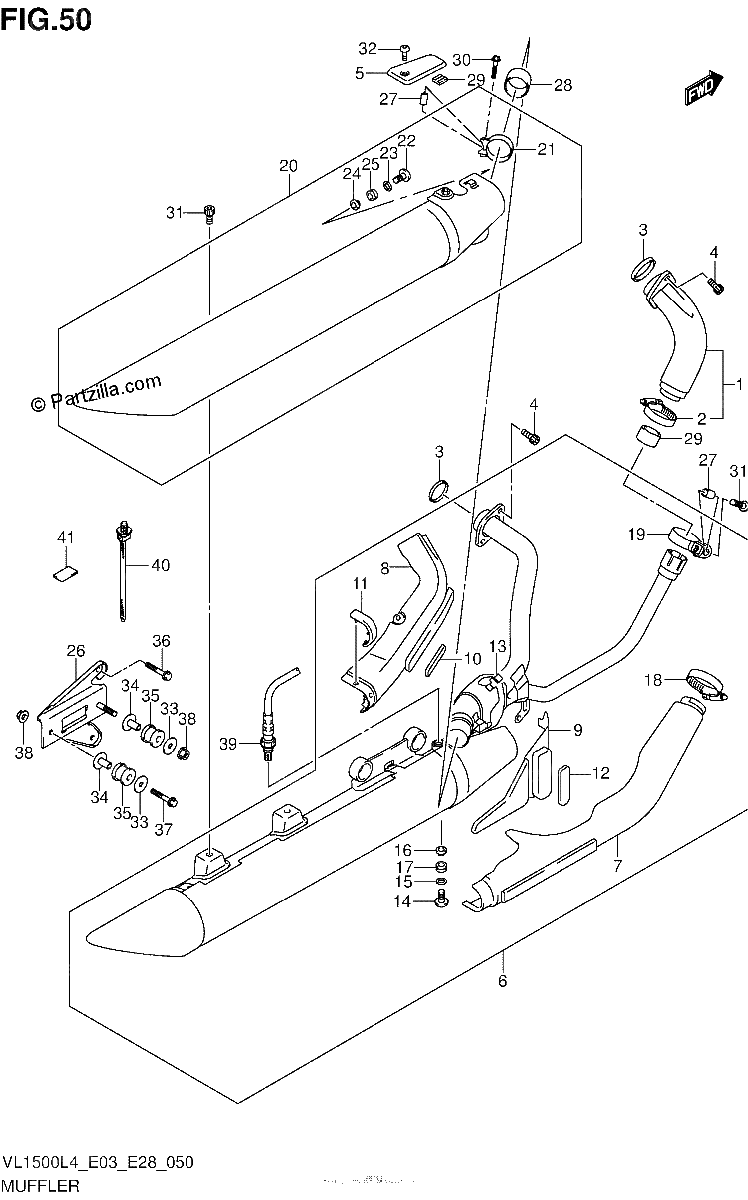 Diagrama de MUFFLER VL1500L4 E33