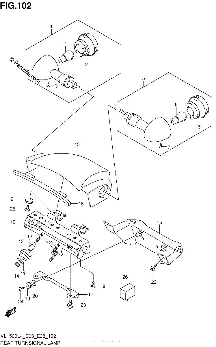 Diagrama de REAR TURNSIGNAL LAMP VL1500L4 E03