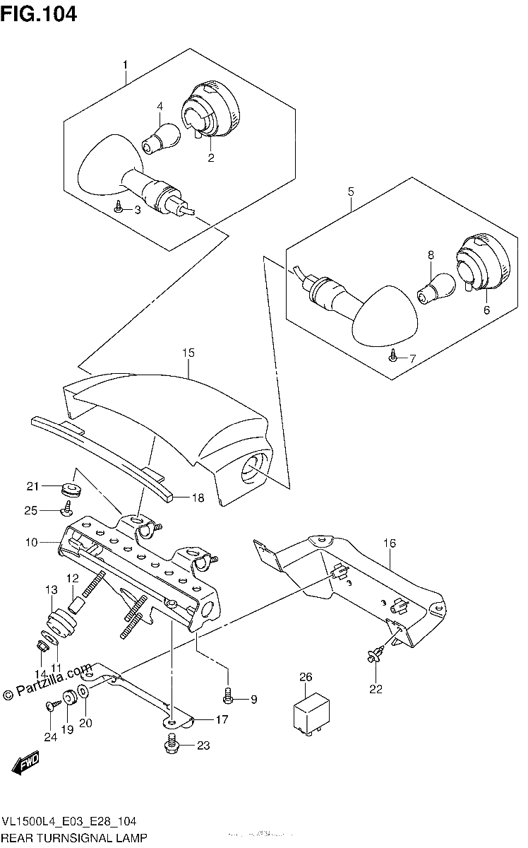 Diagrama de REAR TURNSIGNAL LAMP VL1500L4 E33